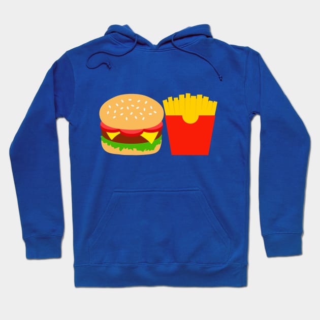 Burger and Fries Hoodie by Plushism